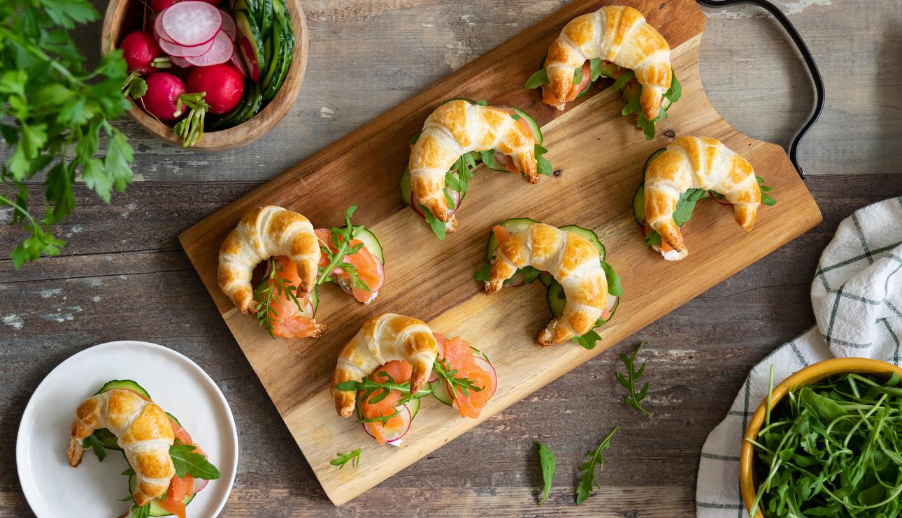 Croissant de salmón ahumado