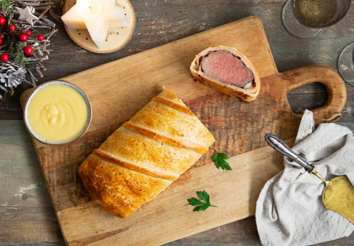 Solomillo Wellington con bacon y queso