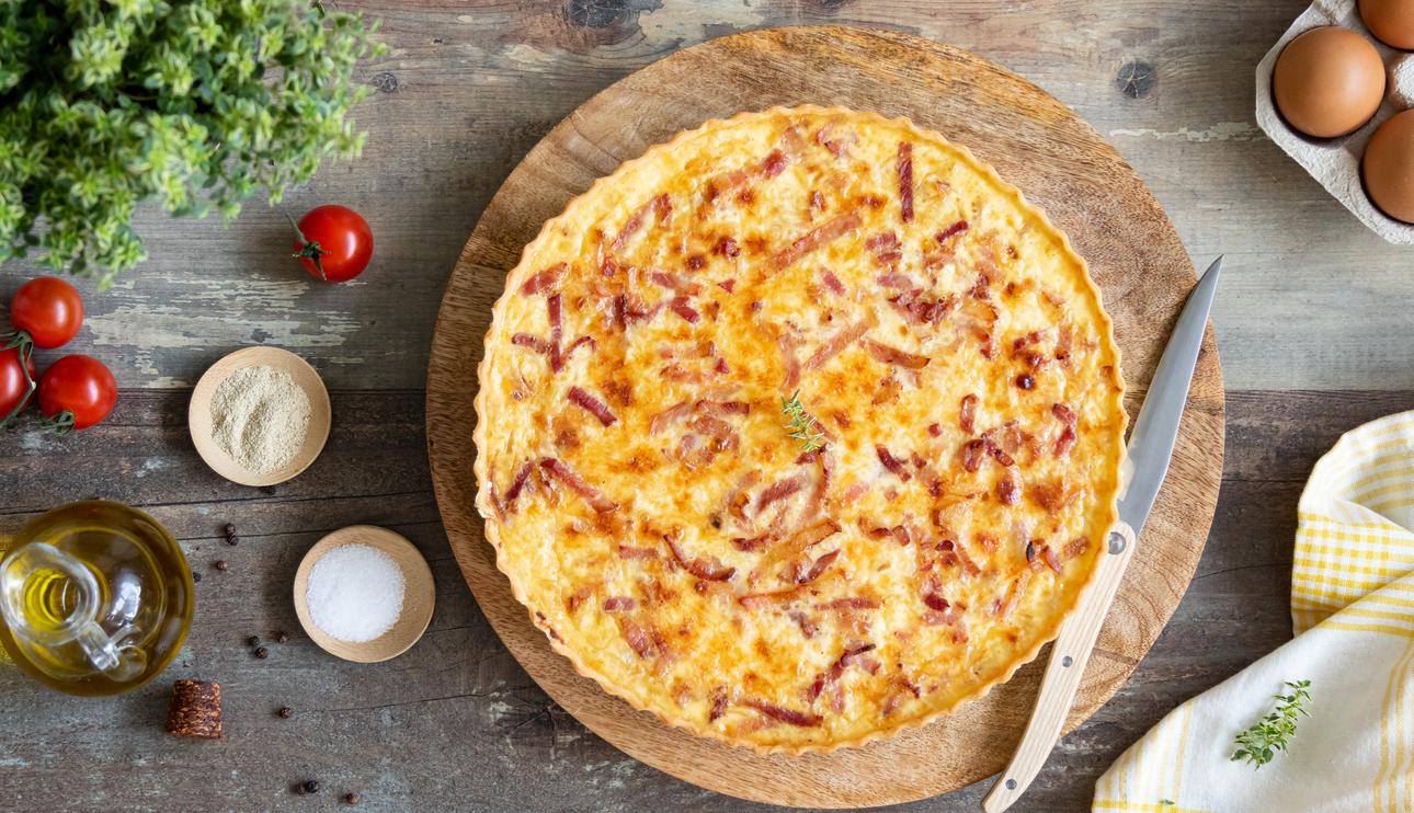 Quiche de puerros y bacon