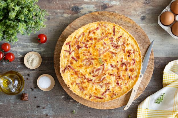Quiche de puerros y bacon