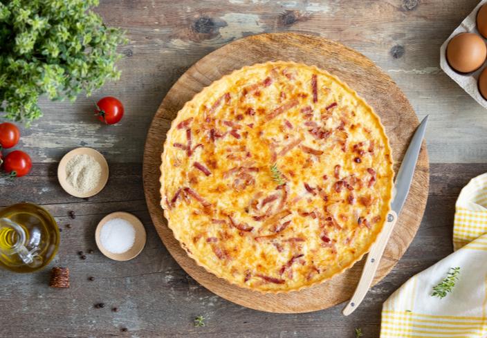 Quiche de puerros y bacon