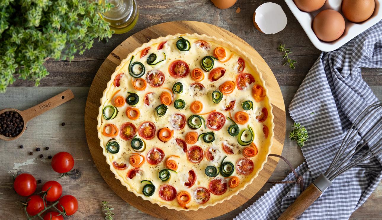 Quiche de verduras y cherrys