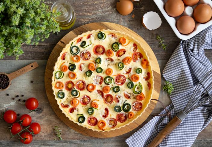 Quiche de verduras y cherrys