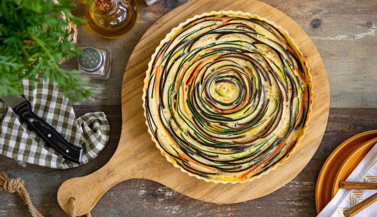 Quiche de verduras en espiral