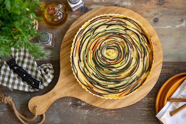 Quiche de verduras en espiral