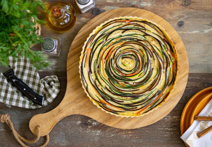 Quiche de verduras en espiral
