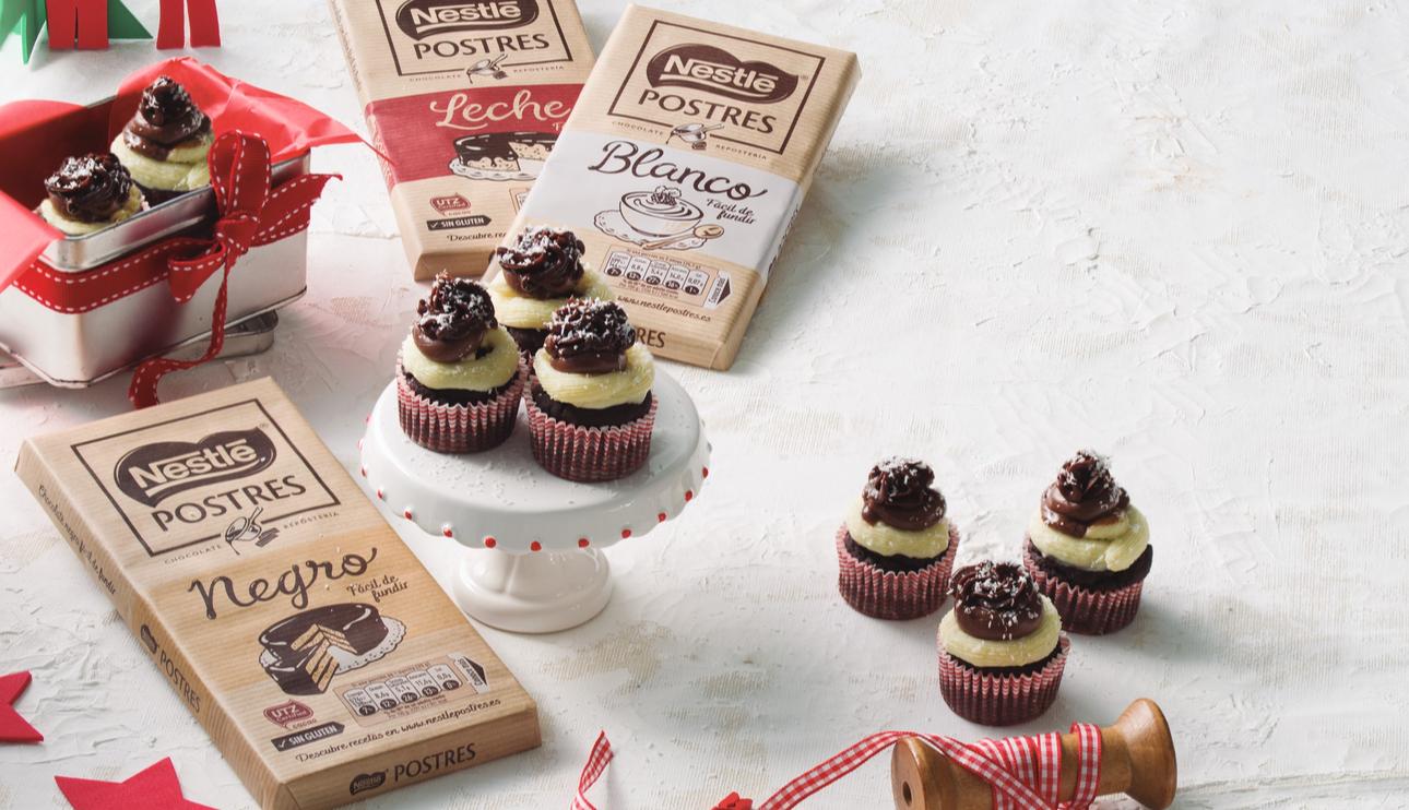 Mini cupcakes de tres chocolates con Thermomix® (TM6, TM5, TM31)