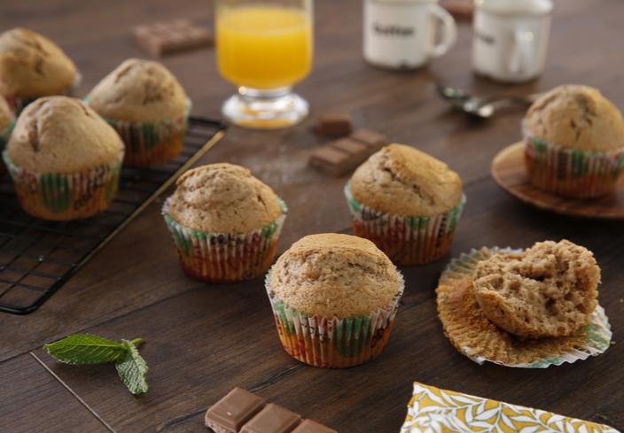 Magdalenas de chocolate praliné