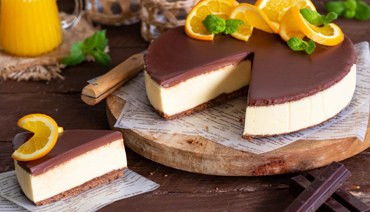 Tarta de naranja y chocolate