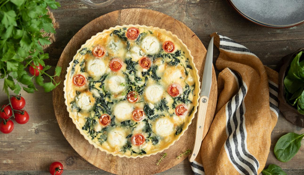 Quiche de espinacas y queso de cabra