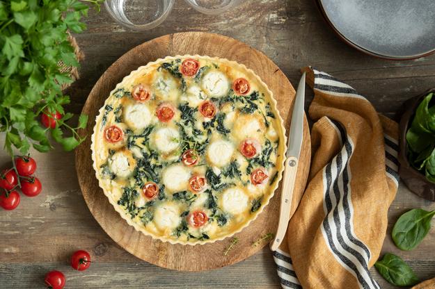 Quiche de espinacas y queso de cabra