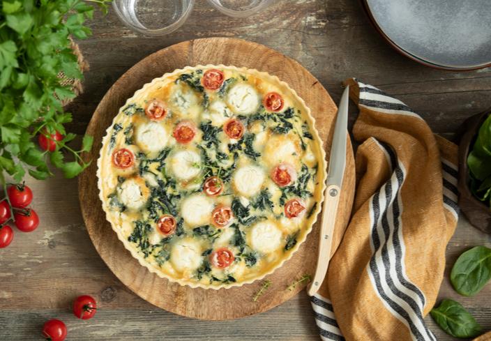 Quiche de espinacas y queso de cabra
