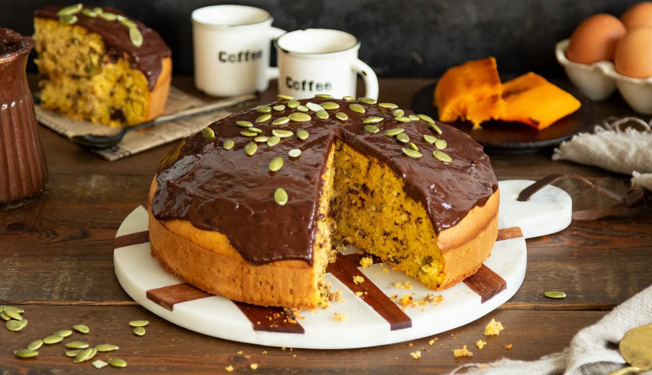Bizcocho de calabaza y chocolate