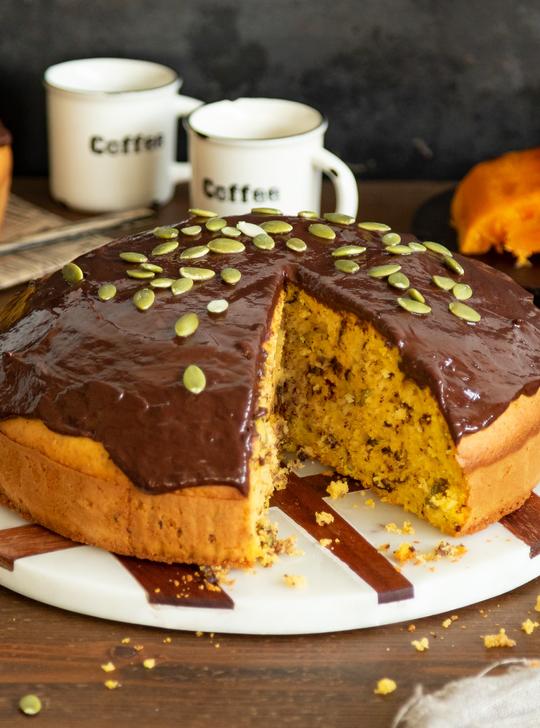Bizcocho de calabaza y chocolate