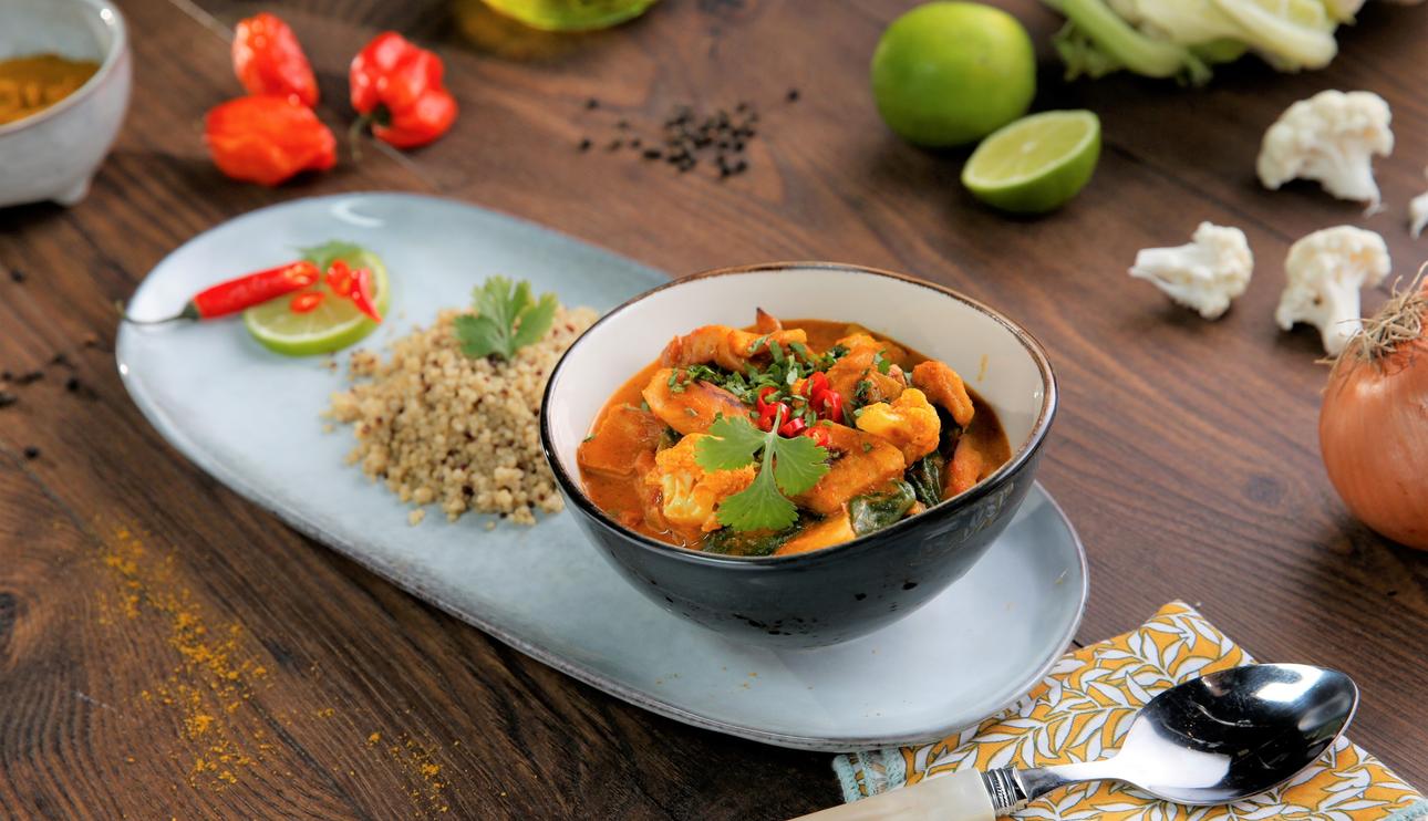 Filet Pieces con curry de coco