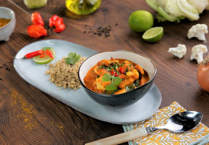 Filet Pieces con curry de coco