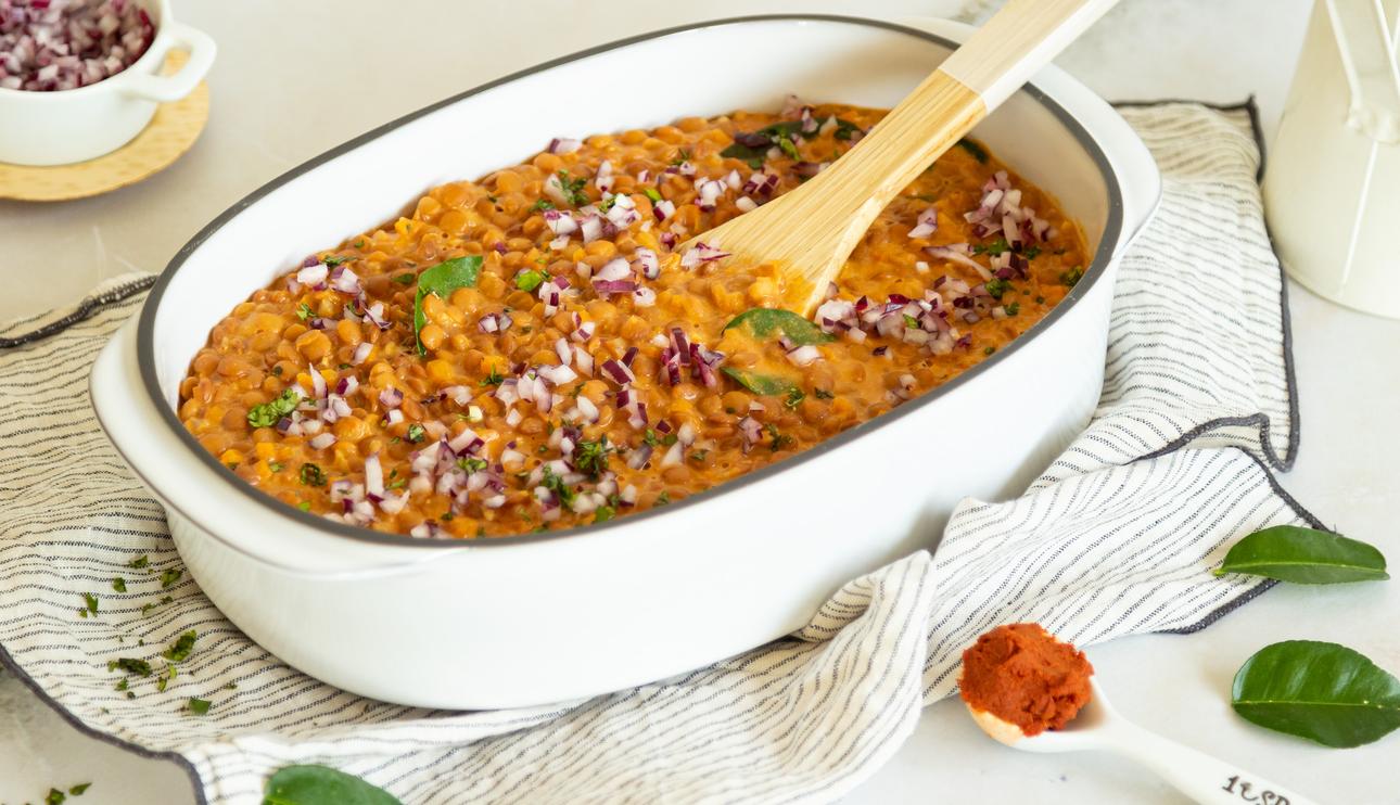 Lentejas al curry veganas