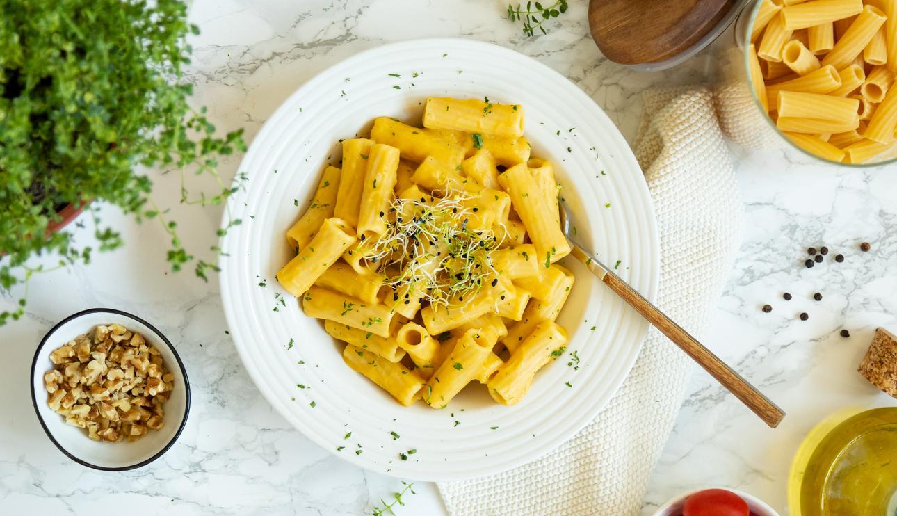 Pasta con salsa de calabaza