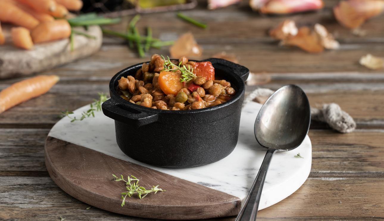 Lentejas con verduras caseras