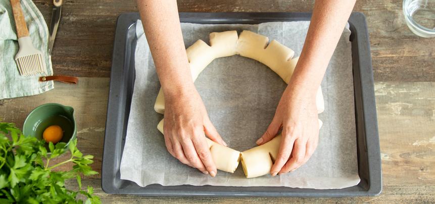 Hojaldre de jamón y queso