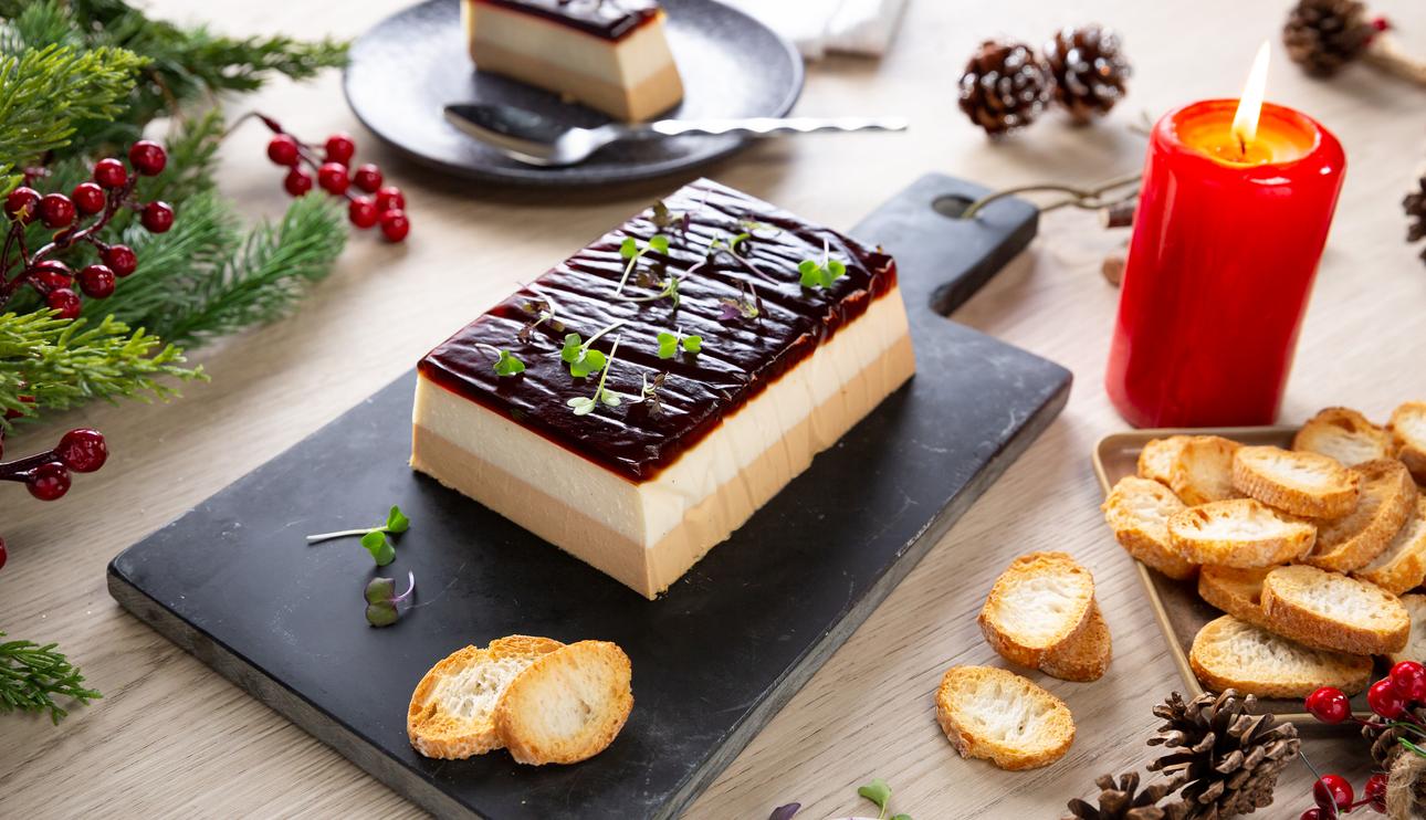 Mousse de foie y queso de cabra con gelatina de Pedro Ximénez