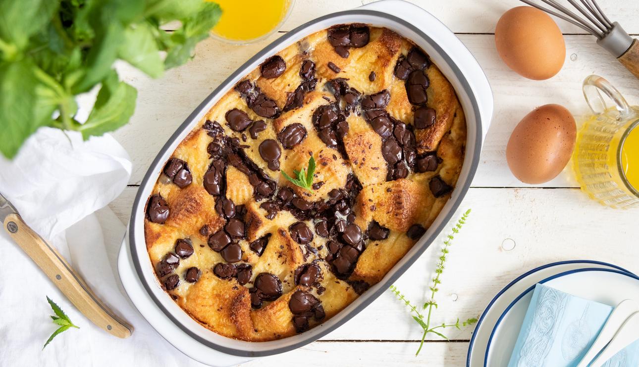 Pudding de magdalenas y chocolate