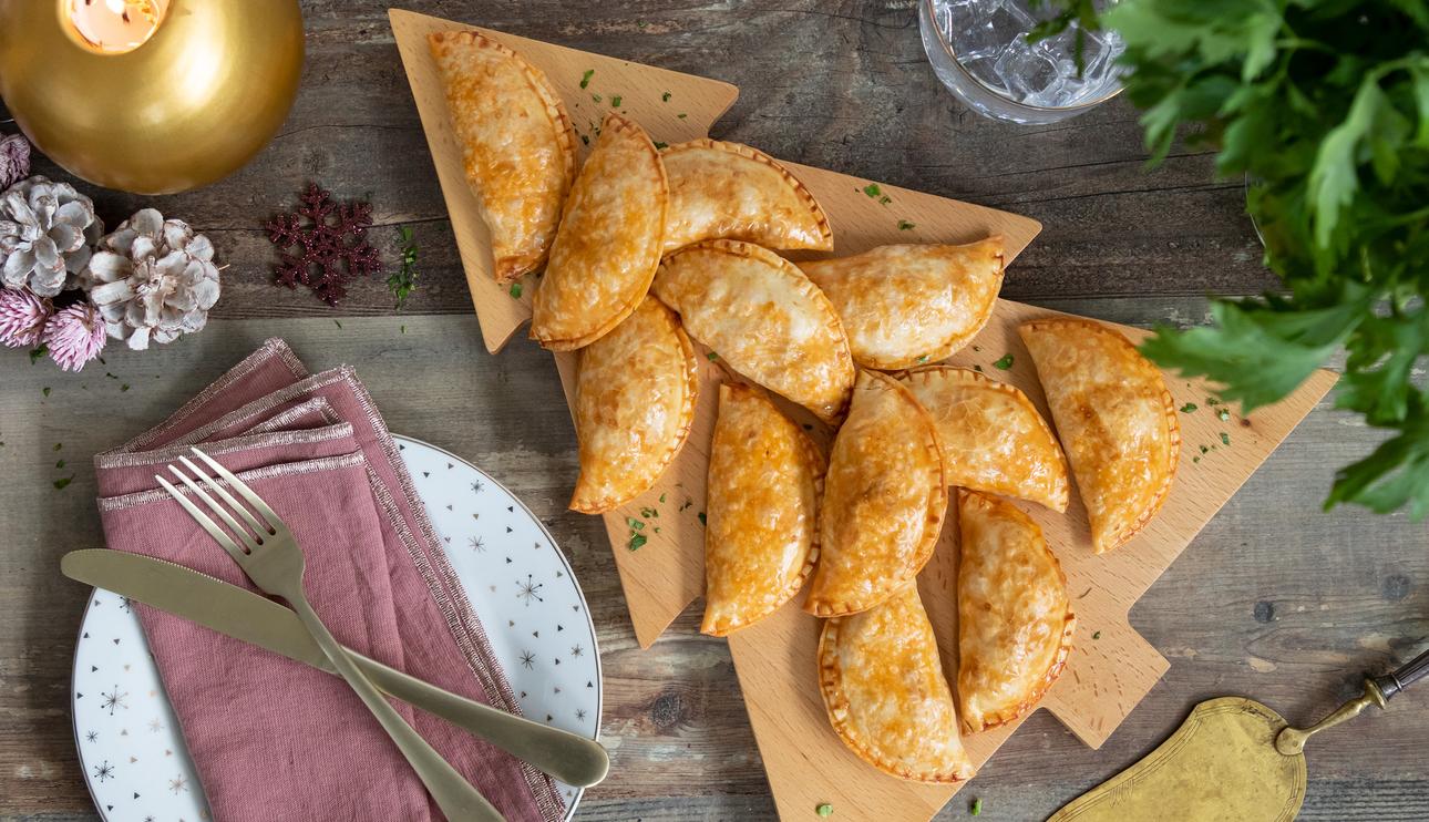 Empanadillas de bonito y langostinos