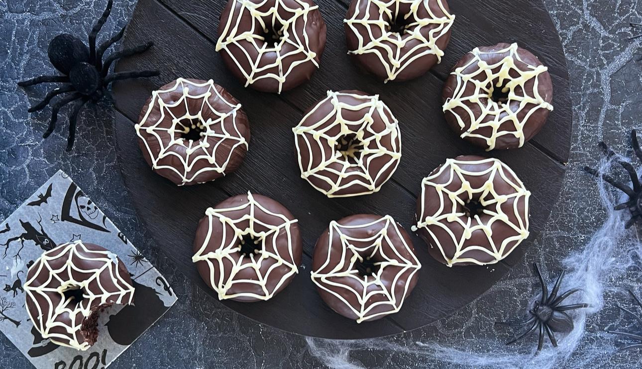 Rosquillas araña para Halloween