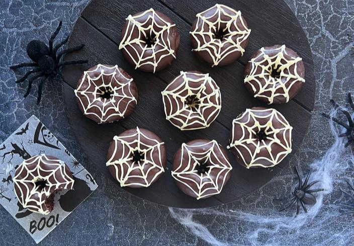 Rosquillas araña para Halloween