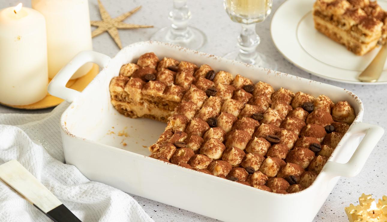 Tiramisú de turrón sin huevo