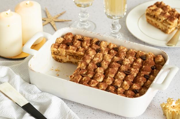 Tiramisú de turrón sin huevo