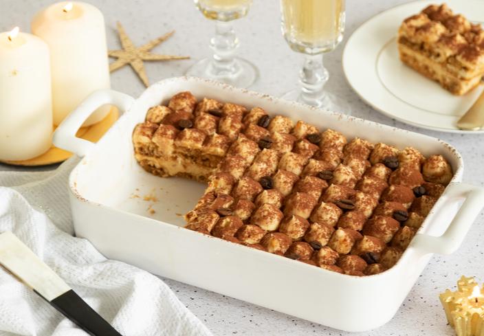 Tiramisú de turrón sin huevo