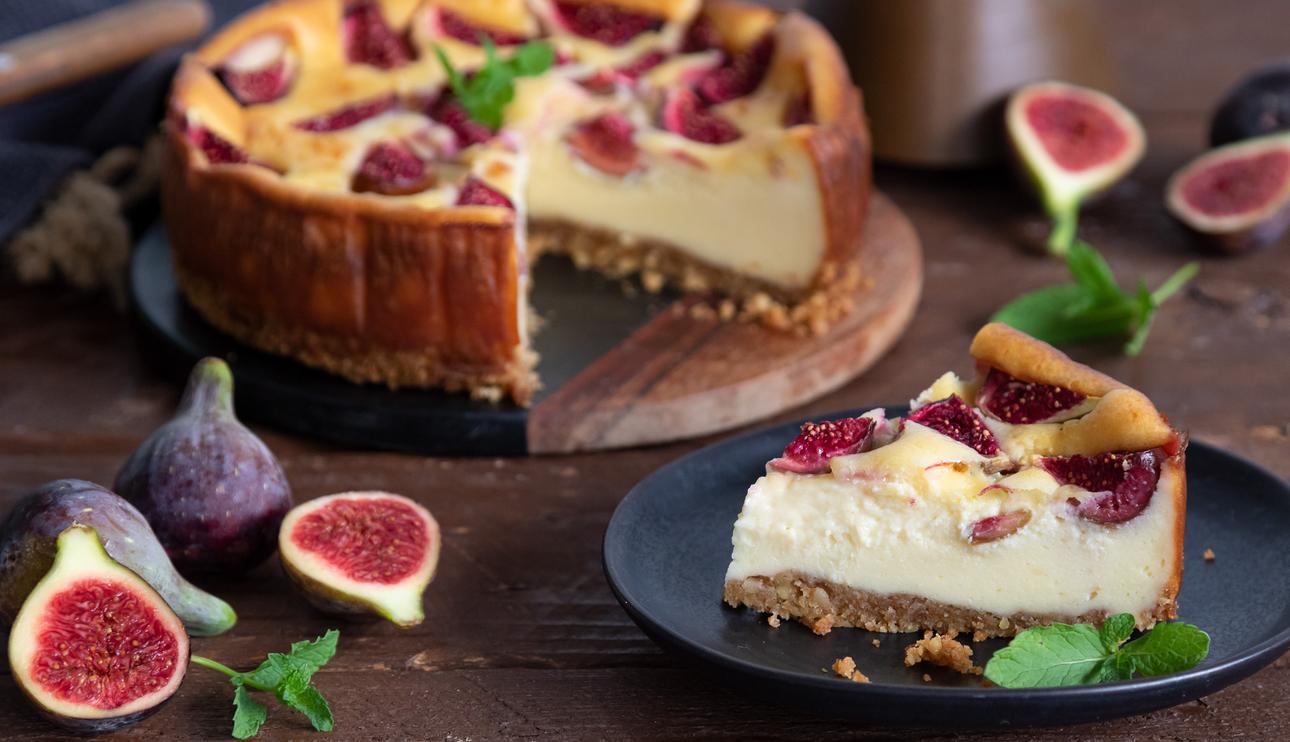 Tarta de queso y chocolate blanco con higos