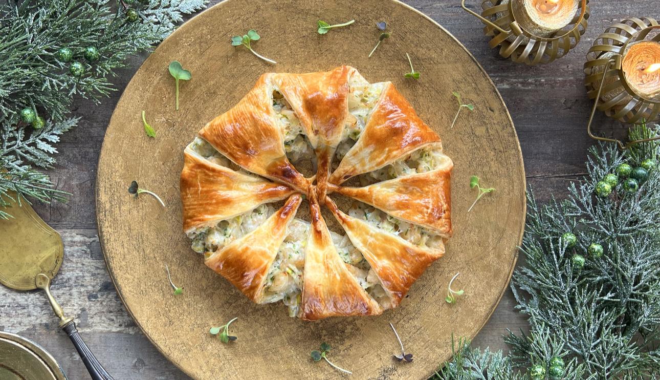 Hojaldre relleno de gambas