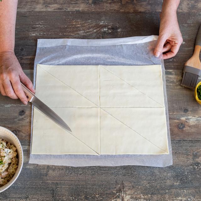 Hojaldre relleno de gambas