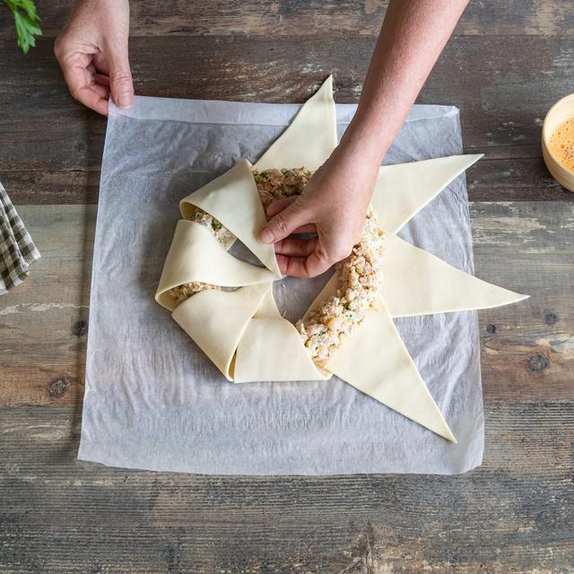 Hojaldre relleno de gambas