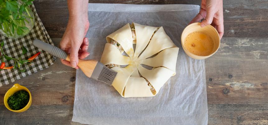 Hojaldre relleno de gambas