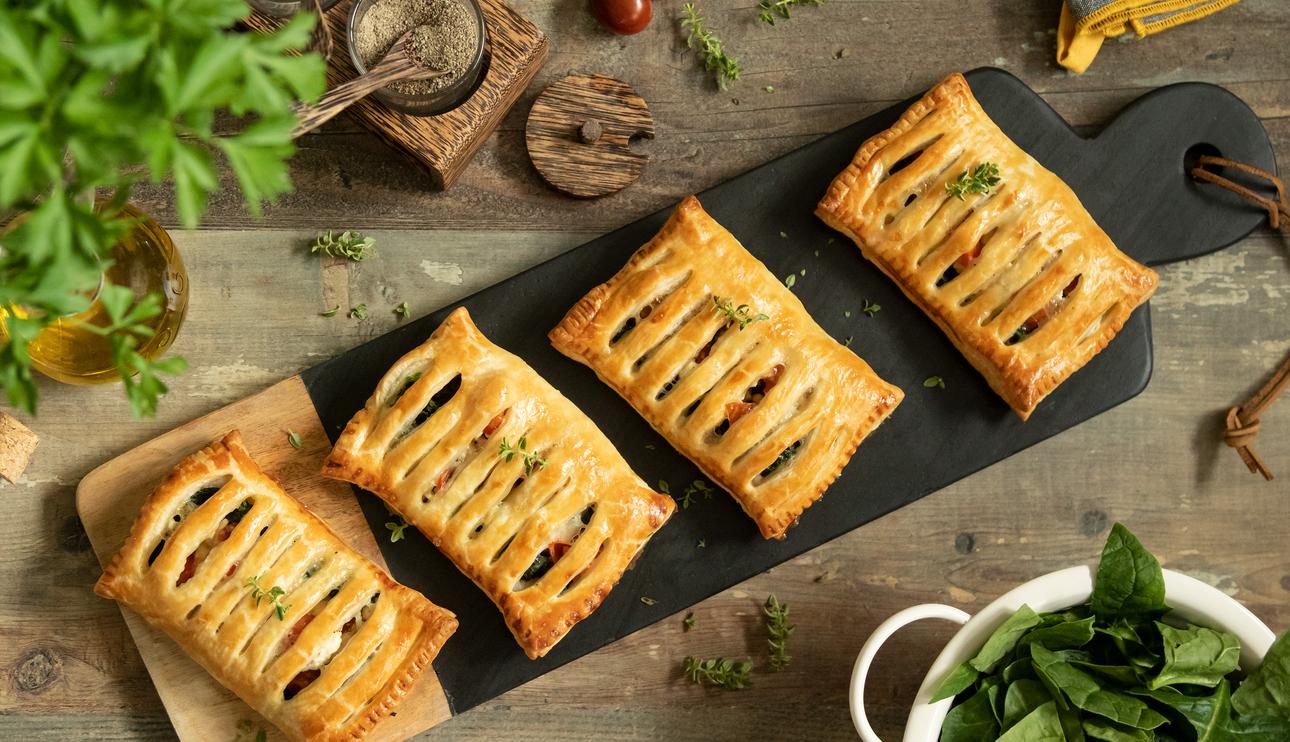 Hojaldre de espinacas y queso de cabra