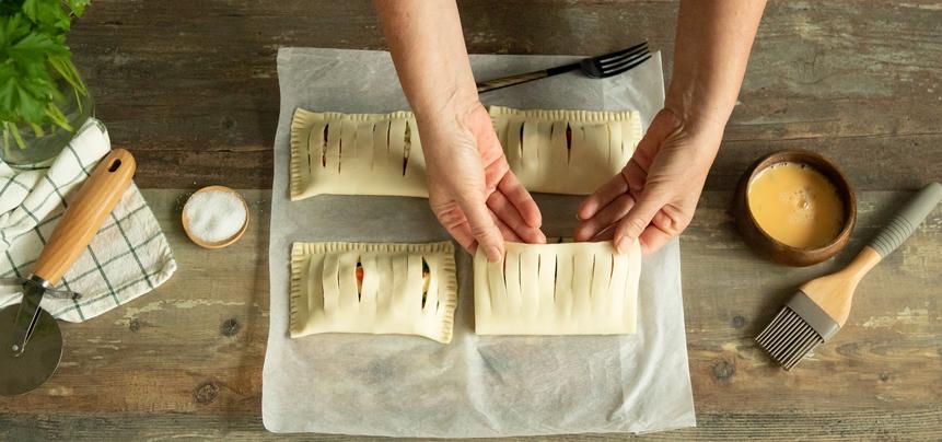 Hojaldre de espinacas y queso de cabra