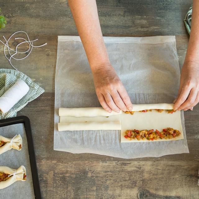 Hojaldre relleno de verduras