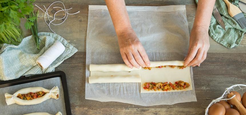 Hojaldre relleno de verduras