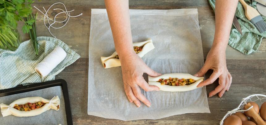 Hojaldre relleno de verduras