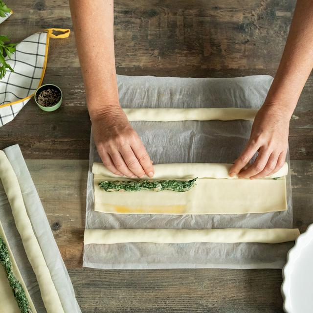 Hojaldre de salmón y espinacas