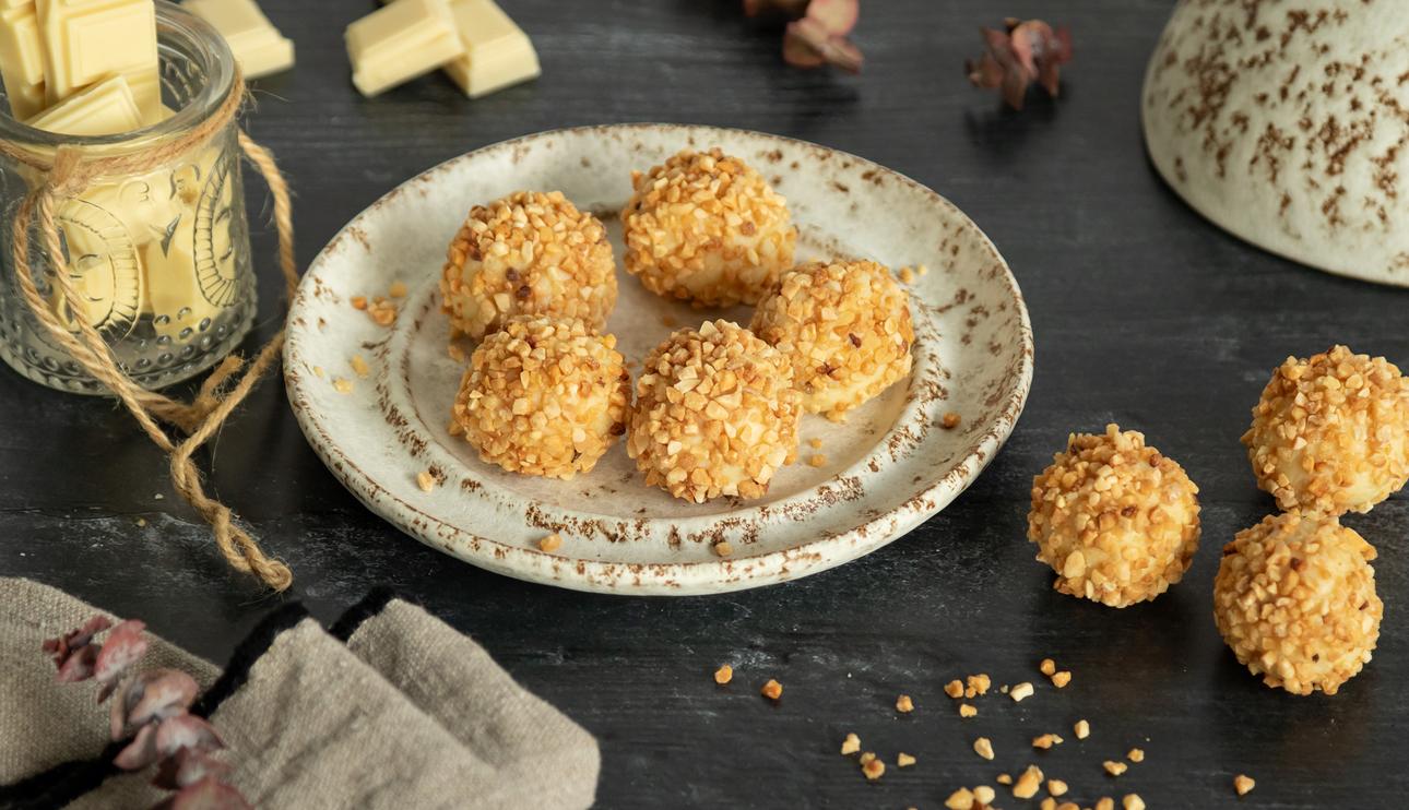 Trufas de chocolate blanco