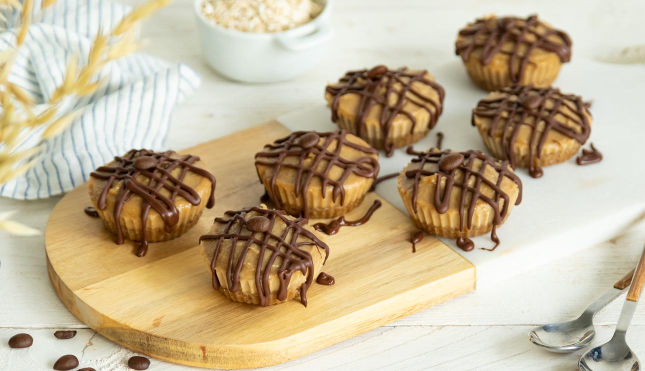 Mini cheesecakes veganos de café