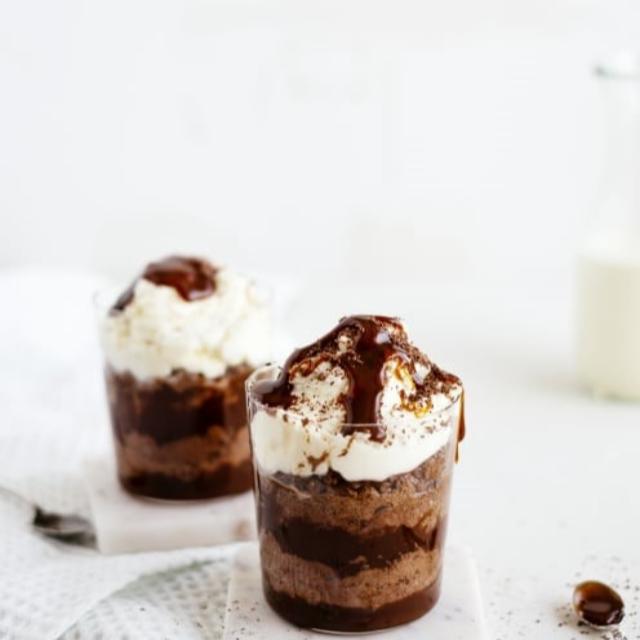 Postres con chocolate negro