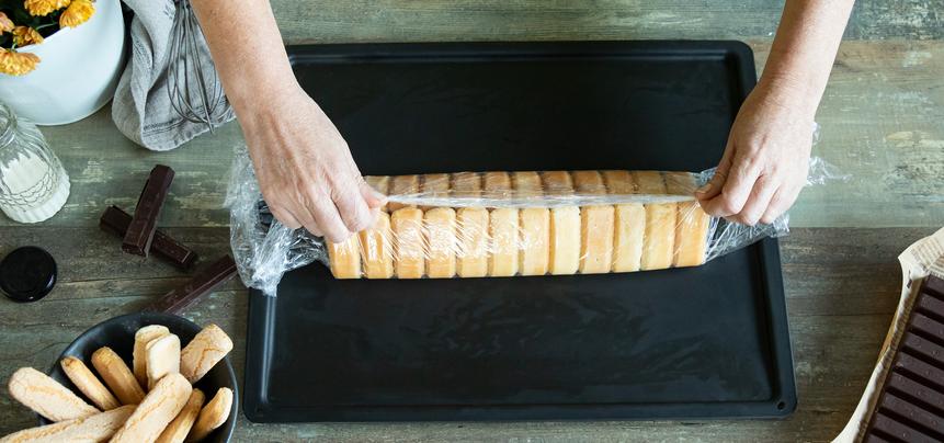 Pionono de chocolate y stracciatella sin horno