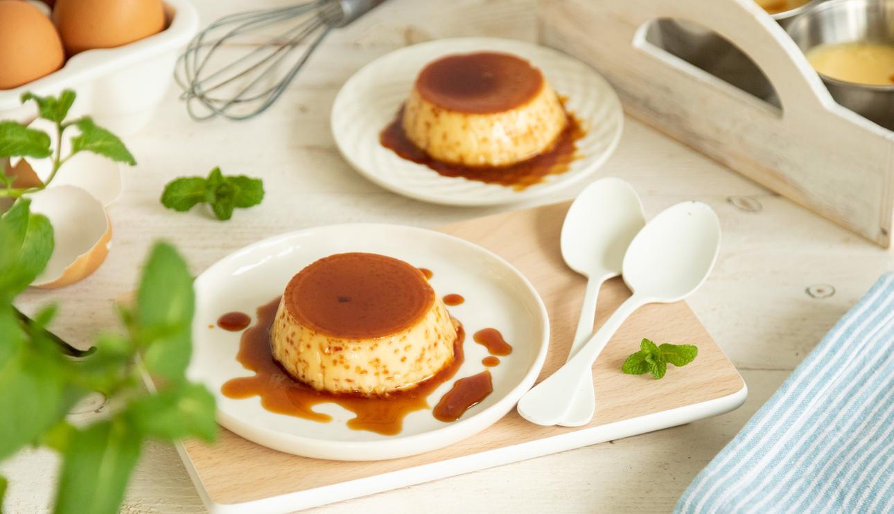 Flan en freidora de aire con leche condensada