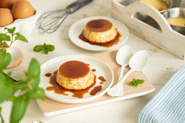Flan en freidora de aire con leche condensada