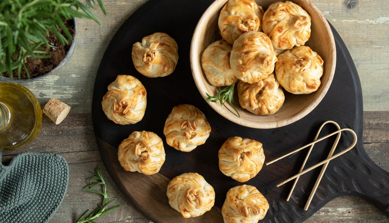 Saquitos de cordero asado